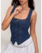 DENIM TUBE TOP SLEEVELESS